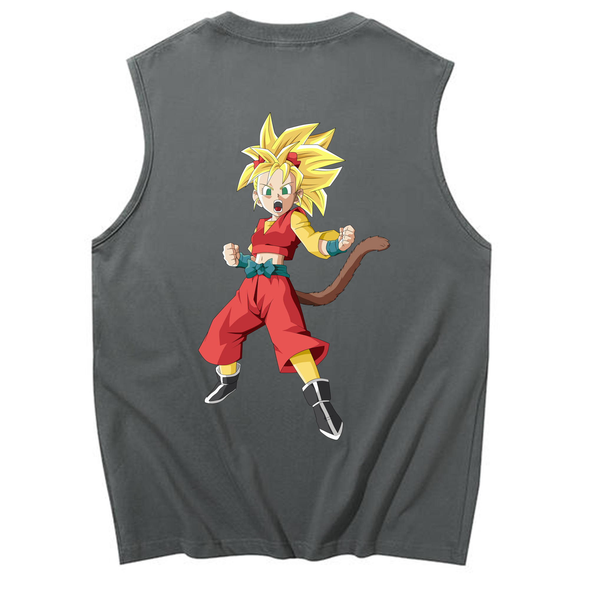 （画像用） ドラゴンボール カリフラ DRAGON BALL Caulifla コットン100％タンクトップ（背面プリント）